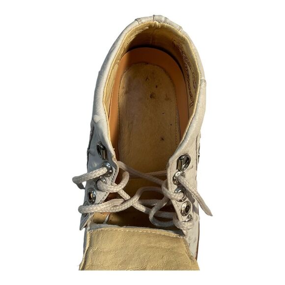 Figueroa Boots Taupe Caiman Ostrich Leather Lace Up Shoes Mens Size 6.5 main image 5